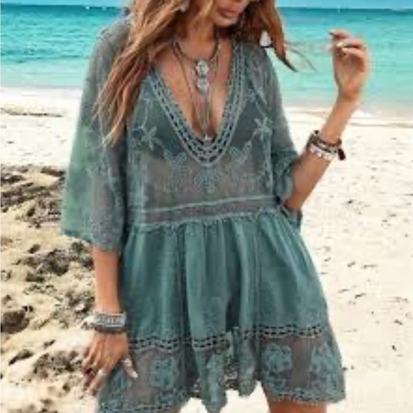 Boho Sheer Cover up No tag - Picture 1 of 3